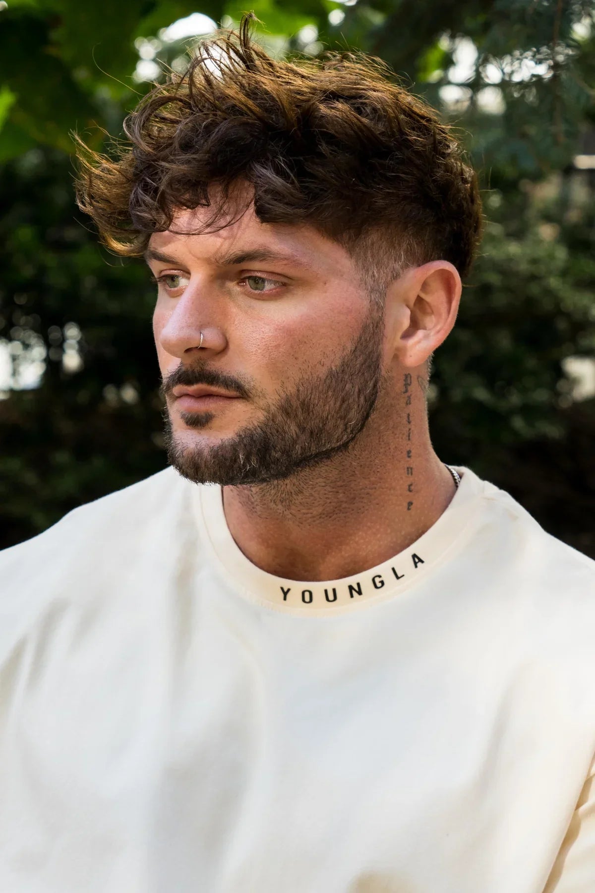 Men's "YOUNGLA" Collar Oversized T-Shirt