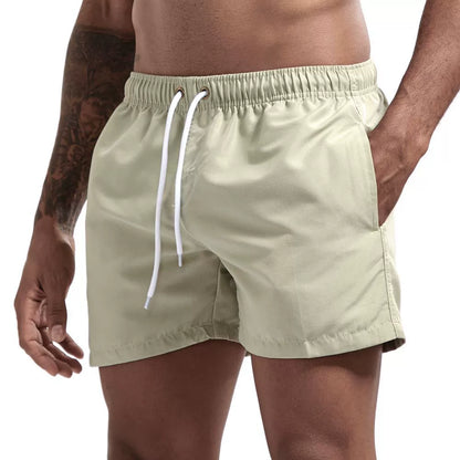 Men's Solid Color Smooth Shorts with Pockets