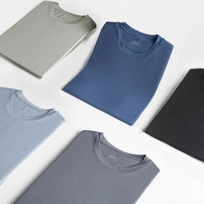 94% Modal 6% Spandex Summer Short Sleeve T-shirt Men Crew Neck Solid Color Casual Underwear Brand High Quality Mens Clothing New