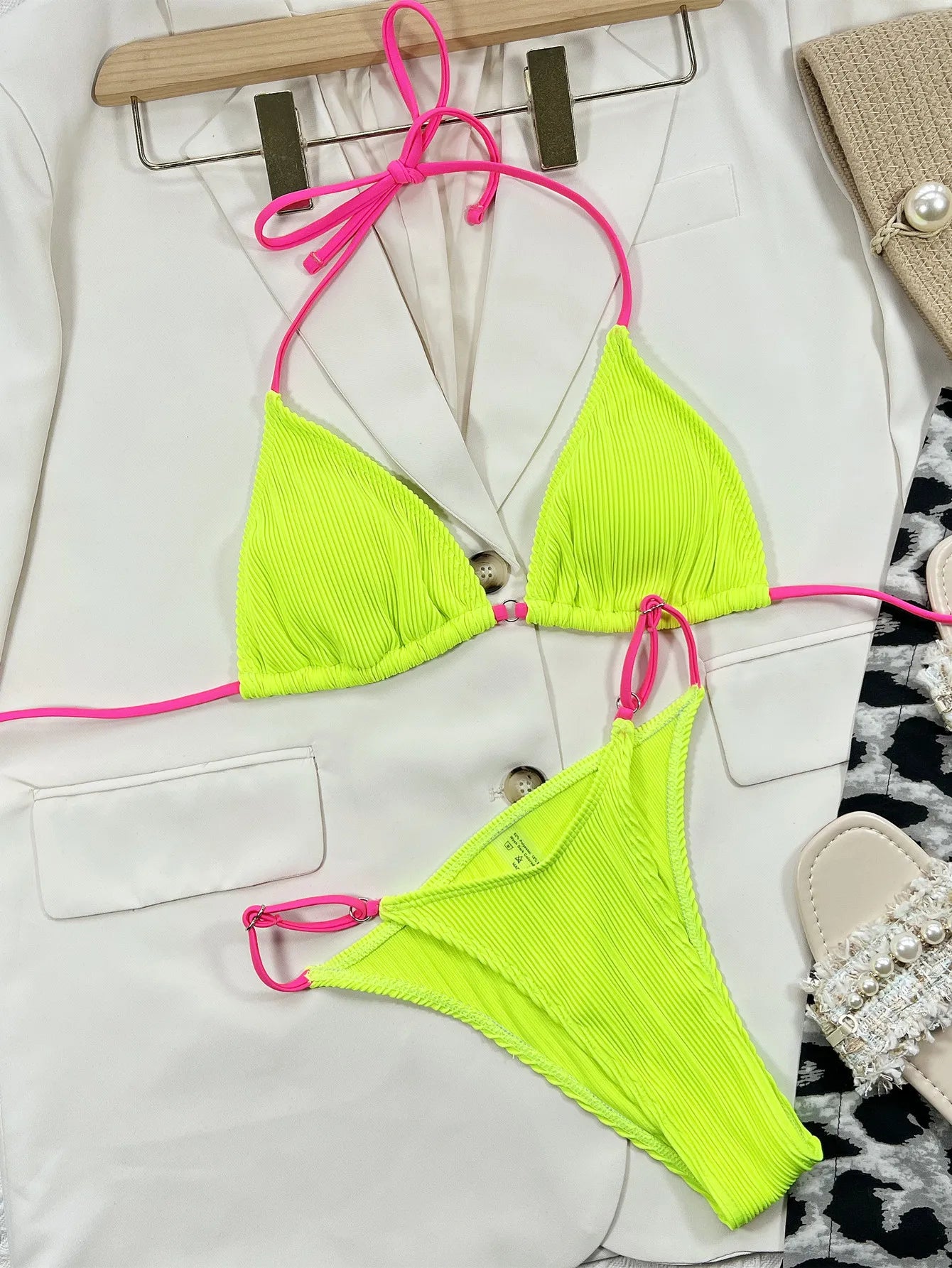 Women's 2-Piece Print Lace-Up Bikini Set