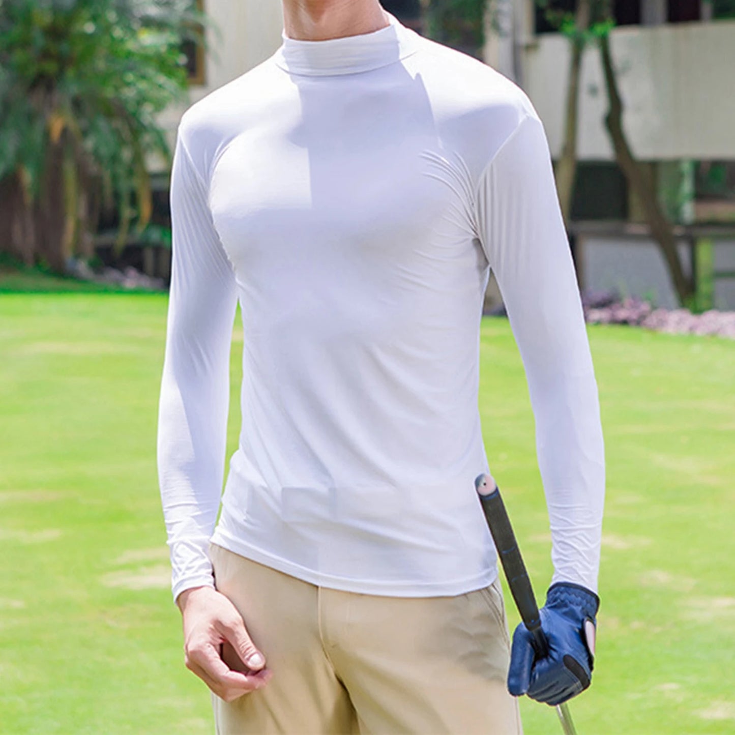 Sunscreen Tops Golf Bottoming Shirts Clothing UV Protector Long Sleeve Sportswear Golf Men Ice Silk Shirt for Golfer Summer