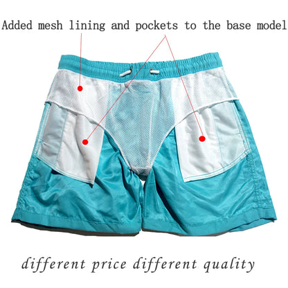 Men's Quick Dry Swim Shorts w/ Drawstring and Pockets