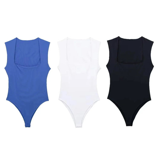 Women's Sleeveless Bodysuit Square Neck