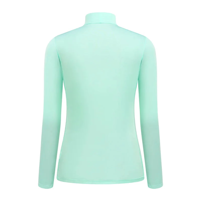 TTYGJ Golf Women's Summer Ice Silk Cool Sunscreen Bottom Shirt Golf Ball Clothing Long sleeved T-shirt Top Women's