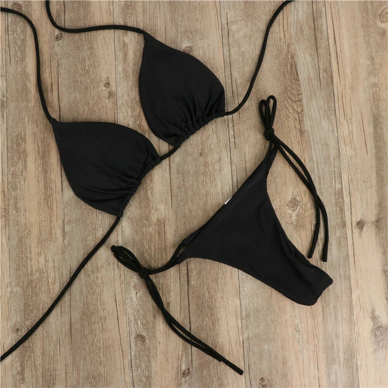 Women' 2-Piece Bikini Set w/ Push-Up Padded Bra