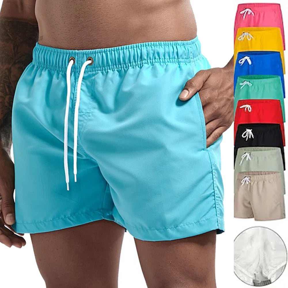 Men's Quick Dry Swim Shorts w/ Drawstring and Pockets