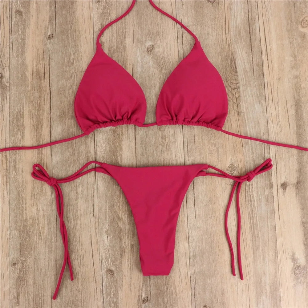 Women' 2-Piece Bikini Set w/ Push-Up Padded Bra